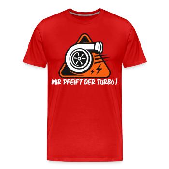 Mir pfeift der Turbo - Männer Premium Bio T-Shirt - Rot - Vorne - Damien (186cm)