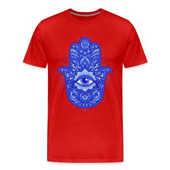 Spiritualität Heilige Geometrie Lotusblume Zen - Männer Premium Bio T-Shirt - Rot - Vorne - Damien (186cm)