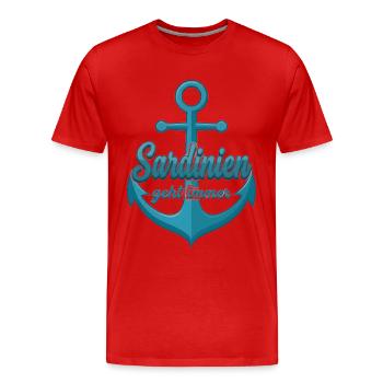 Sardinien geht immer Schiff Anker Sardinia Italien - Männer Premium Bio T-Shirt - Rot - Vorne - Damien (186cm)