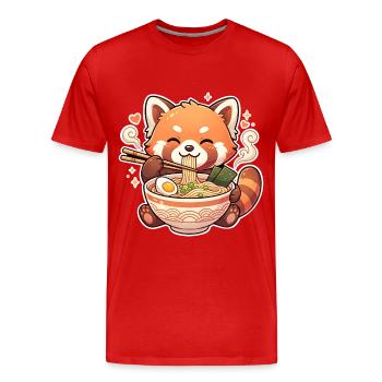 Kawaii Panda Ramen - Männer Premium Bio T-Shirt - Rot - Vorne - Damien (186cm)