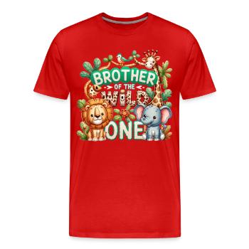 Frère du Sauvage - T-shirt bio Premium Homme - rouge - Devant - Damien (186cm)