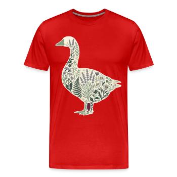 Nature des fleurs botaniques de l’oie - T-shirt bio Premium Homme - rouge - Devant - Damien (186cm)