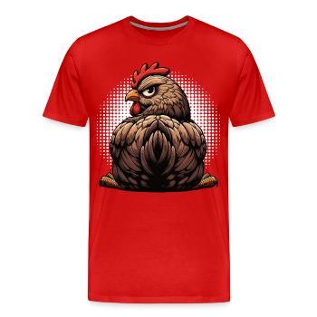 Poulets Poulet Amoureux des poules Coq Propriétaire de poulets - T-shirt bio Premium Homme - rouge - Devant - Damien (186cm)