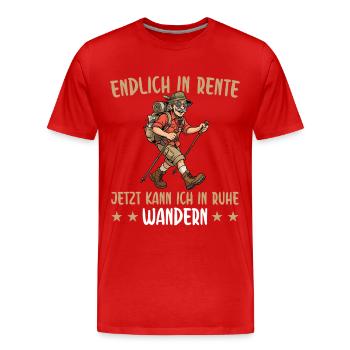 Rente In Ruhe Wandern- Renteneintritt Mann - Männer Premium Bio T-Shirt - Rot - Vorne - Damien (186cm)