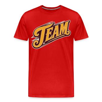 Équipe - T-shirt bio Premium Homme - rouge - Devant - Damien (186cm)