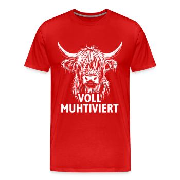 Voll Muhtviert Hochland Rind - Männer Premium Bio T-Shirt - Rot - Vorne - Damien (186cm)