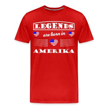 Légendes d’Amérique - T-shirt bio Premium Homme - rouge - Devant - Damien (186cm)