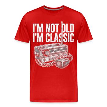 Pas vieux, juste de la radio classique - T-shirt bio Premium Homme - rouge - Devant - Damien (186cm)