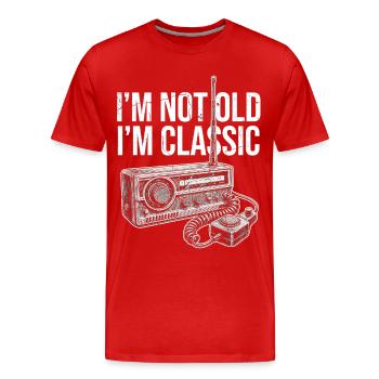 Pas une vieille radio classique - T-shirt bio Premium Homme - rouge - Devant - Damien (186cm)