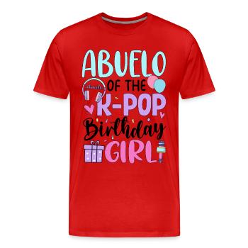 Abuelo of The K-Pop Birthday Girl - Männer Premium Bio T-Shirt - Rot - Vorne - Damien (186cm)