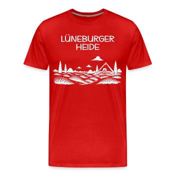 Lüneburger Heide - Männer Premium Bio T-Shirt - Rot - Vorne - Damien (186cm)
