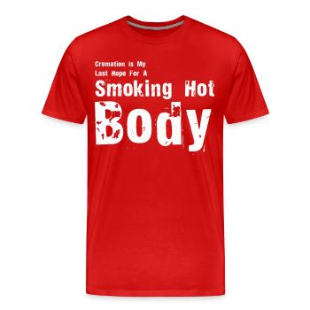 Typographie du corps brûlant - T-shirt bio Premium Homme - rouge - Devant - Damien (186cm)