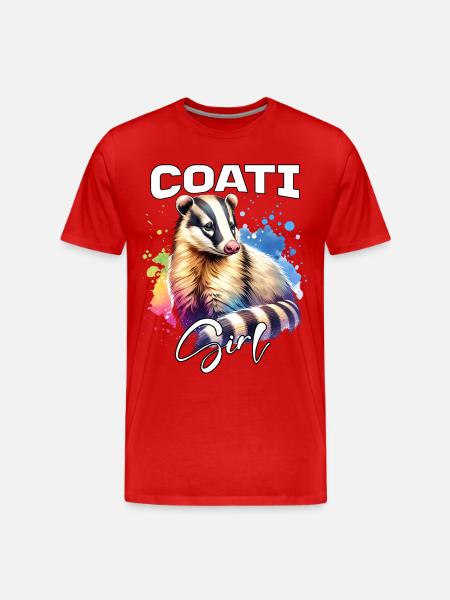 Coati Mädchen Nasenbär - Männer Premium Bio T-Shirt - Rot