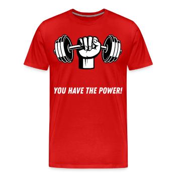 Tu as la motivation Power Gym - T-shirt bio Premium Homme - rouge - Devant - Damien (186cm)
