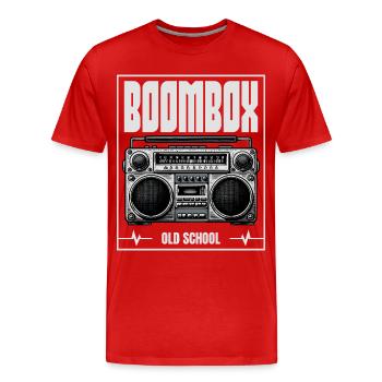 Boombox Old School – Retro Radio - Men's Premium Organic T-Shirt - red - Front - Damien (186cm)