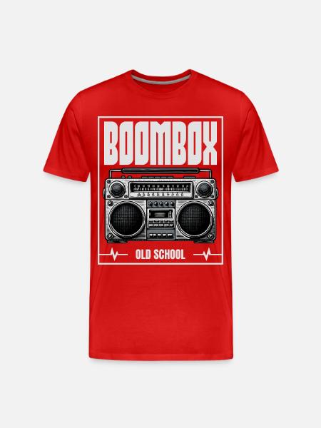 Boombox Old School – Radio rétro - T-shirt bio Premium Homme - rouge