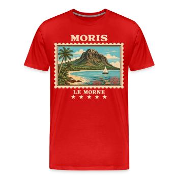 Mauritius Le Morne Vintage Reisemarke - Männer Premium Bio T-Shirt - Rot - Vorne - Damien (186cm)