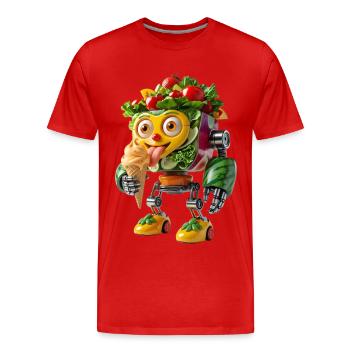 Végétarien Robot Douceurs Compagnons - T-shirt bio Premium Homme - rouge - Devant - Damien (186cm)