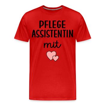 Pflegeassistentin Pflegefachassistenz - Männer Premium Bio T-Shirt - Rot - Vorne - Damien (186cm)