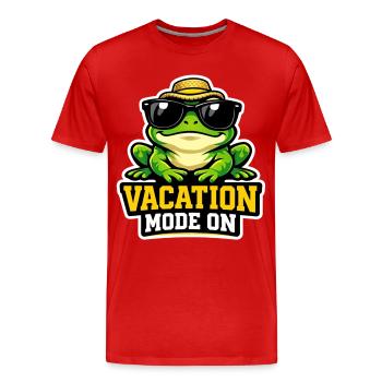 Mode Noix Grenouille Autocollant Coussin décoratif - T-shirt bio Premium Homme - rouge - Devant - Damien (186cm)