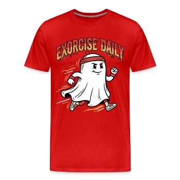 Halloween, fitness, sports, jogging, jogging Ghost - T-shirt bio Premium Homme - rouge - Devant - Damien (186cm)