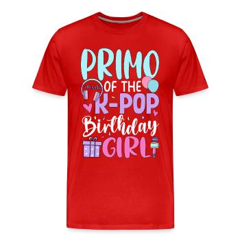 Premier de The K-Pop Birthday Girl - T-shirt bio Premium Homme - rouge - Devant - Damien (186cm)