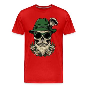Traditional costumes substitute Volksfest Bayern Geschen - Men's Premium Organic T-Shirt - red - Front - Damien (186cm)
