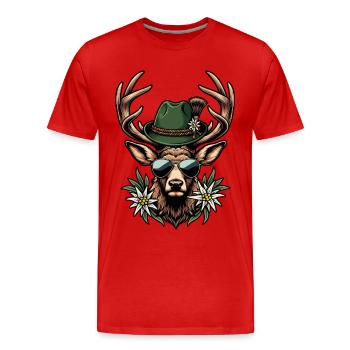 Festival folklorique de remplacement des costumes traditionnels pour cerfs - T-shirt bio Premium Homme - rouge - Devant - Damien (186cm)