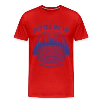 Petit-déjeuner me beurre Brunch Café pancake drôle - T-shirt bio Premium Homme - rouge - Devant - Damien (186cm)