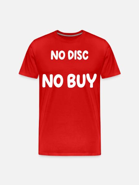 no disc no buy - Men's Premium Organic T-Shirt - red