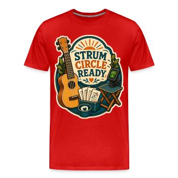 STRUM CIRCLE READY - Männer Premium Bio T-Shirt - Rot - Vorne - Damien (186cm)