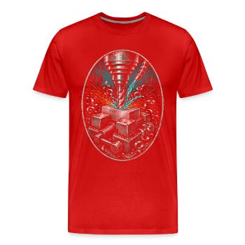 Opérateur de machine de découpe, fraiseuse CNC - T-shirt bio Premium Homme - rouge - Devant - Damien (186cm)