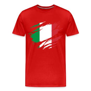 Italie Drapeau italien Italia - T-shirt bio Premium Homme - rouge - Devant - Damien (186cm)