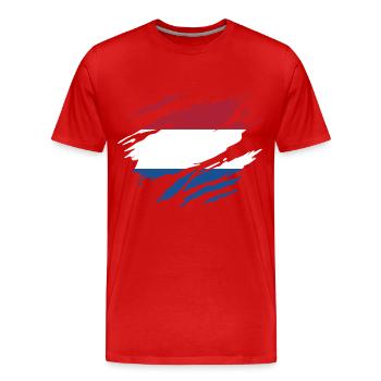 Drapeau des Pays-Bas Hollande - T-shirt bio Premium Homme - rouge - Devant - Damien (186cm)
