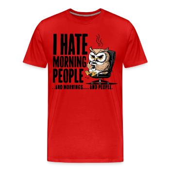 Hibou dans le siège exécutif Café - T-shirt bio Premium Homme - rouge - Devant - Damien (186cm)