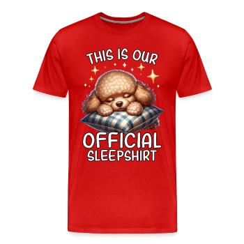 Chemise de nuit drôle de caniche - T-shirt bio Premium Homme - rouge - Devant - Damien (186cm)