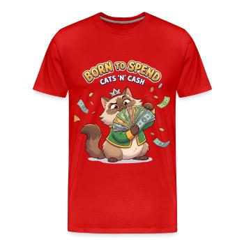 Kitten of Wealth and Money - Men's Premium Organic T-Shirt - red - Front - Damien (186cm)