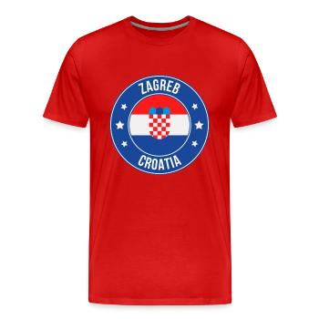 Insigne rond du blason de Zagreb - T-shirt bio Premium Homme - rouge - Devant - Damien (186cm)
