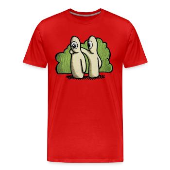 L’amitié dans la nature - T-shirt bio Premium Homme - rouge - Devant - Damien (186cm)