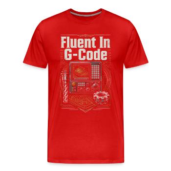 Cutting Machine Operator CNC Router Fluent In G-Code - Men's Premium Organic T-Shirt - red - Front - Damien (186cm)