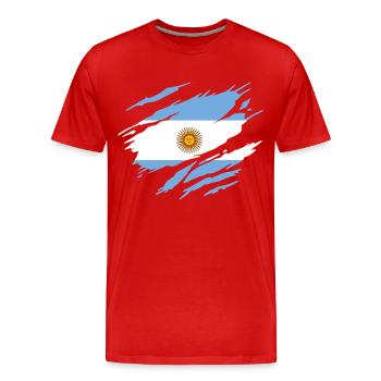 Argentine Drapeau Argentin Argentine - T-shirt bio Premium Homme - rouge - Devant - Damien (186cm)