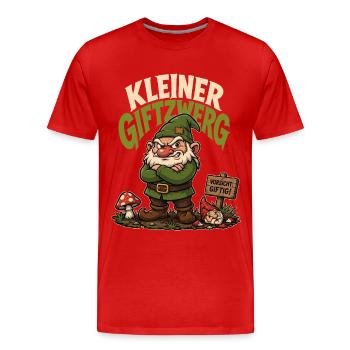Kleiner Giftzwerg – Frecher Humor Spruch - Männer Premium Bio T-Shirt - Rot - Vorne - Damien (186cm)