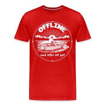Angeln Natur - Männer Premium Bio T-Shirt - Rot - Vorne - Damien (186cm)