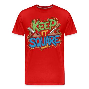 Fabricant de meubles Maintien-le Carré - T-shirt bio Premium Homme - rouge - Devant - Damien (186cm)