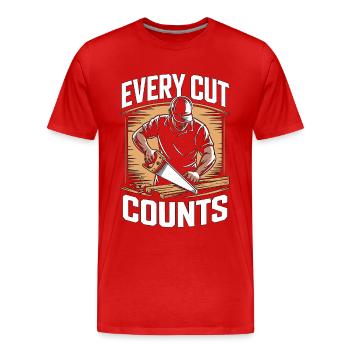 Ébéniste Chaque coupe compte Expert en meubles - T-shirt bio Premium Homme - rouge - Devant - Damien (186cm)