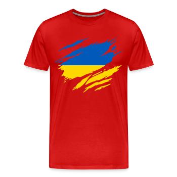 Ukraine Drapeau Ukrainien Ukrainienne - T-shirt bio Premium Homme - rouge - Devant - Damien (186cm)