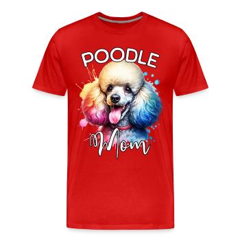 Maman caniche - T-shirt bio Premium Homme - rouge - Devant - Damien (186cm)