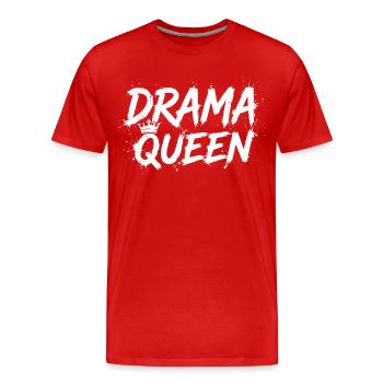 Reine du drame avec Crown White - T-shirt bio Premium Homme - rouge - Devant - Damien (186cm)