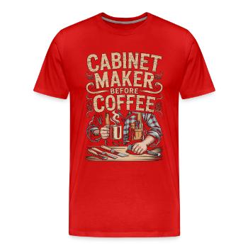 Ébéniste avant meuble Maître de café - T-shirt bio Premium Homme - rouge - Devant - Damien (186cm)