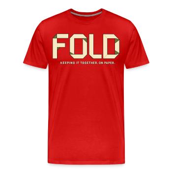AUDACE – Je tiens bon. Du moins sur le papier - T-shirt bio Premium Homme - rouge - Devant - Damien (186cm)